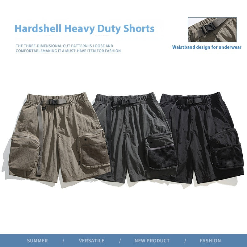 Mechanical Style Multi-Pocket Sports Shorts