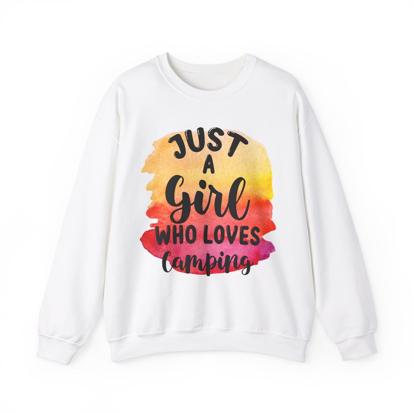 Just a Girl Who Loves Camping 1 - Heavy Blend™ Crewneck Sweatshirt