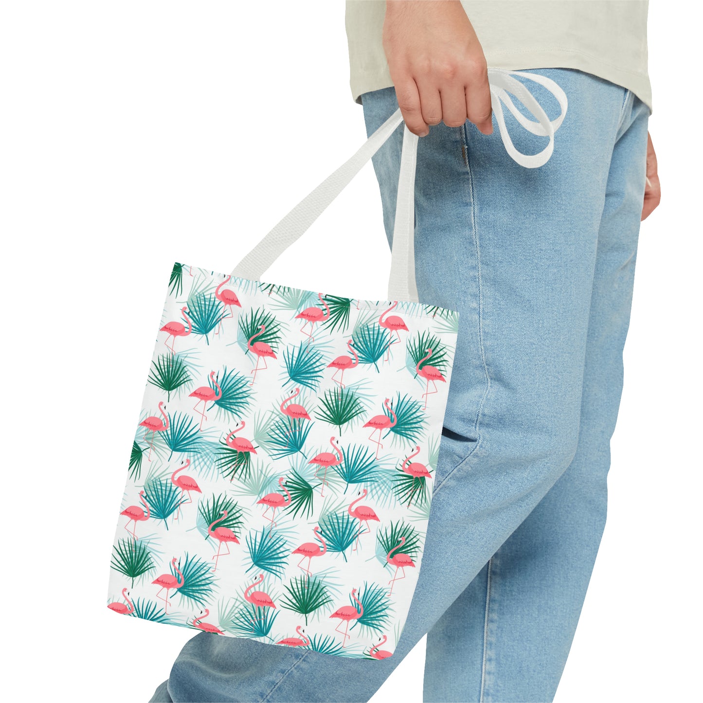 Pink Flamingos and Palms - Tote Bag