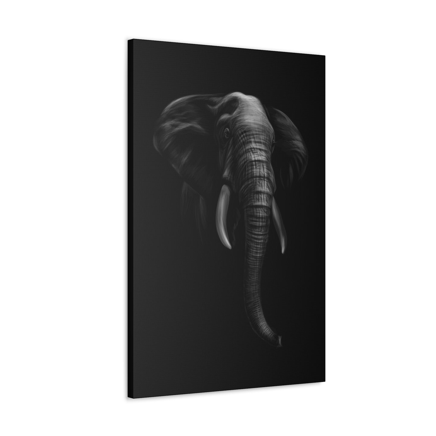 Elephant in Black - Canvas Gallery Wraps