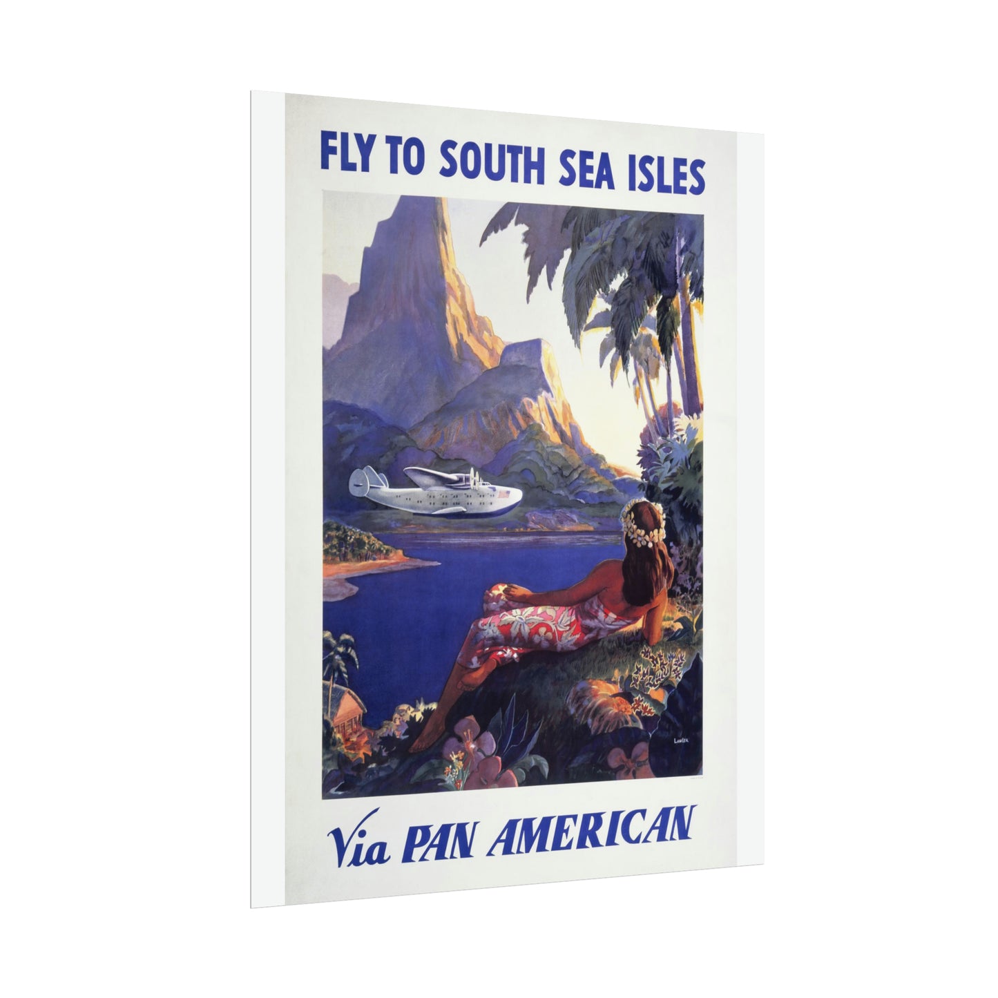 Vintage Travel Poster - South Seas - Rolled Poster