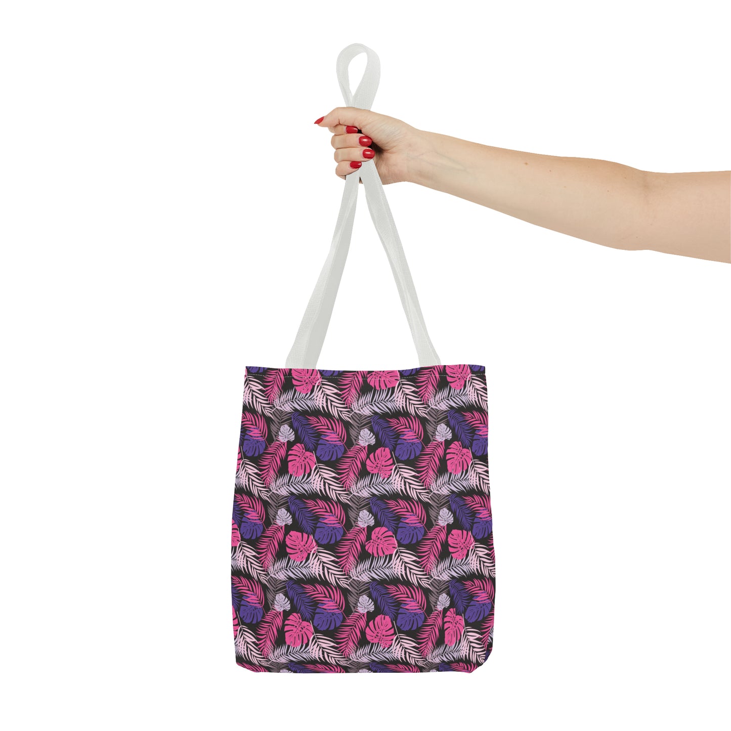 Pink and Purple Palm Leaves - Tote Bag