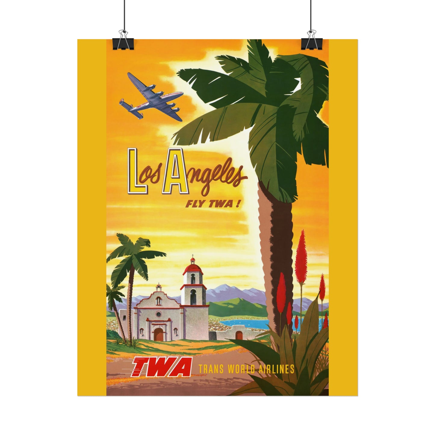 Vintage Travel Poster - Los Angeles - Rolled Poster