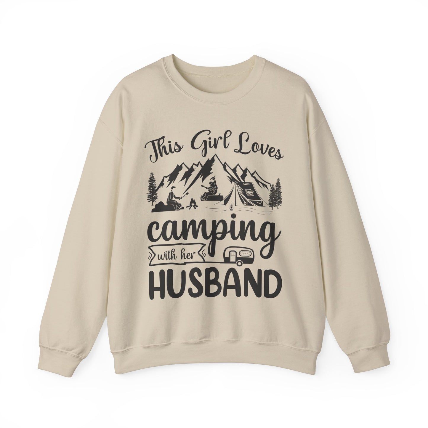 This Girls Loves Camping with Her Husband - Heavy Blend™ Crewneck Sweatshirt