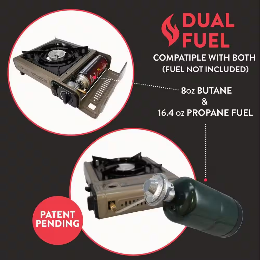 Dual Fuel Camp Stove and Butane Fuel (4-Piece Bundle)