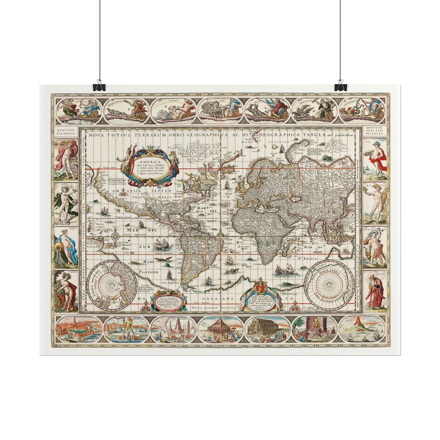 Vintage World Map 5 - Rolled Poster