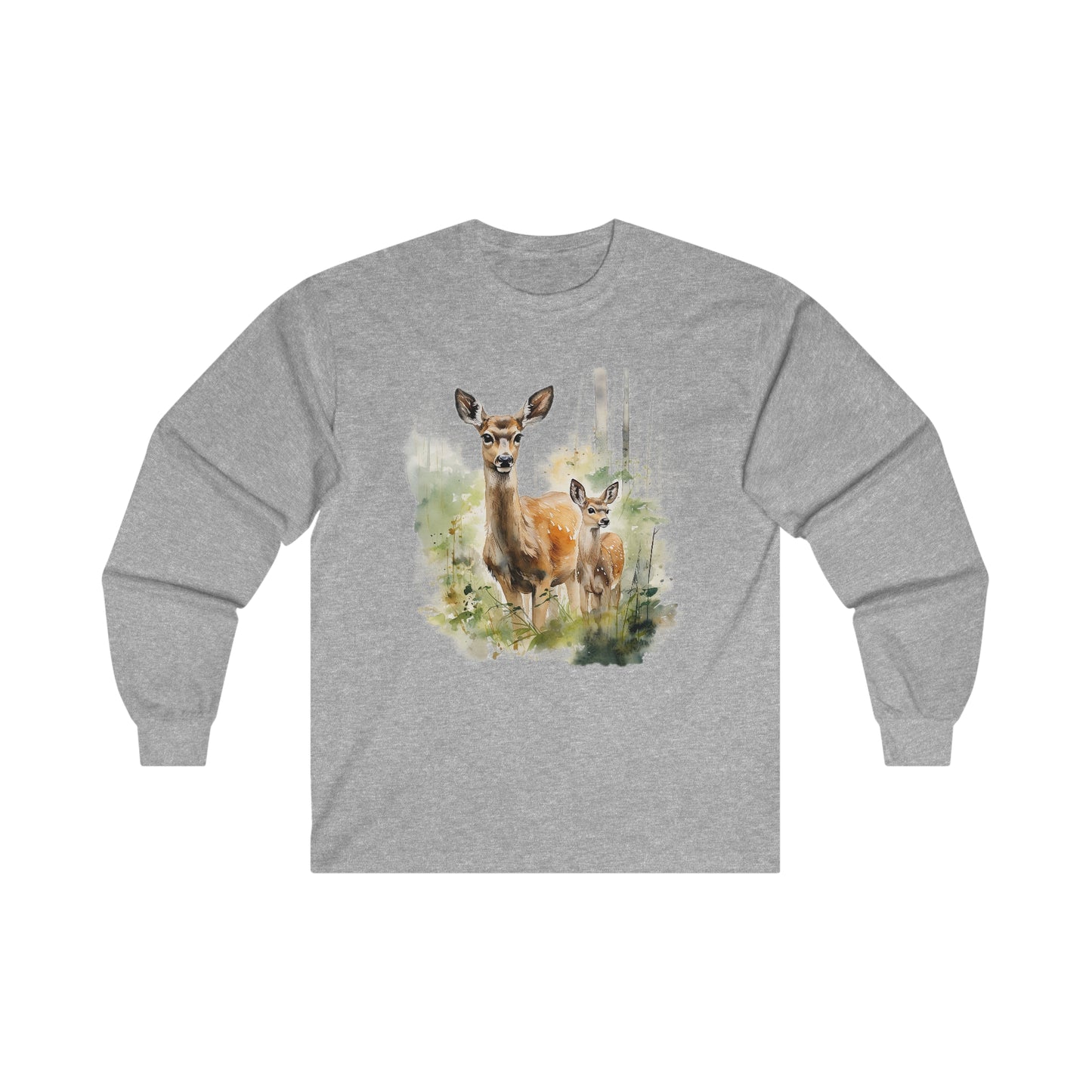 Mother Deer and Fawn - Ultra Cotton Long Sleeve Tee