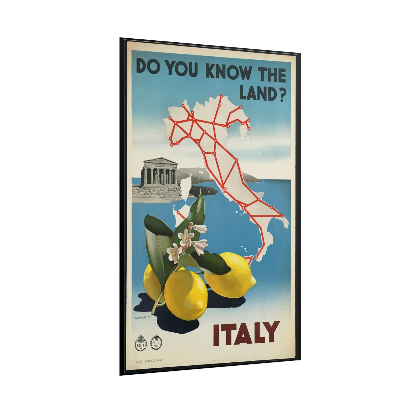 Vintage Travel Poster - Italy - Rolled Poster