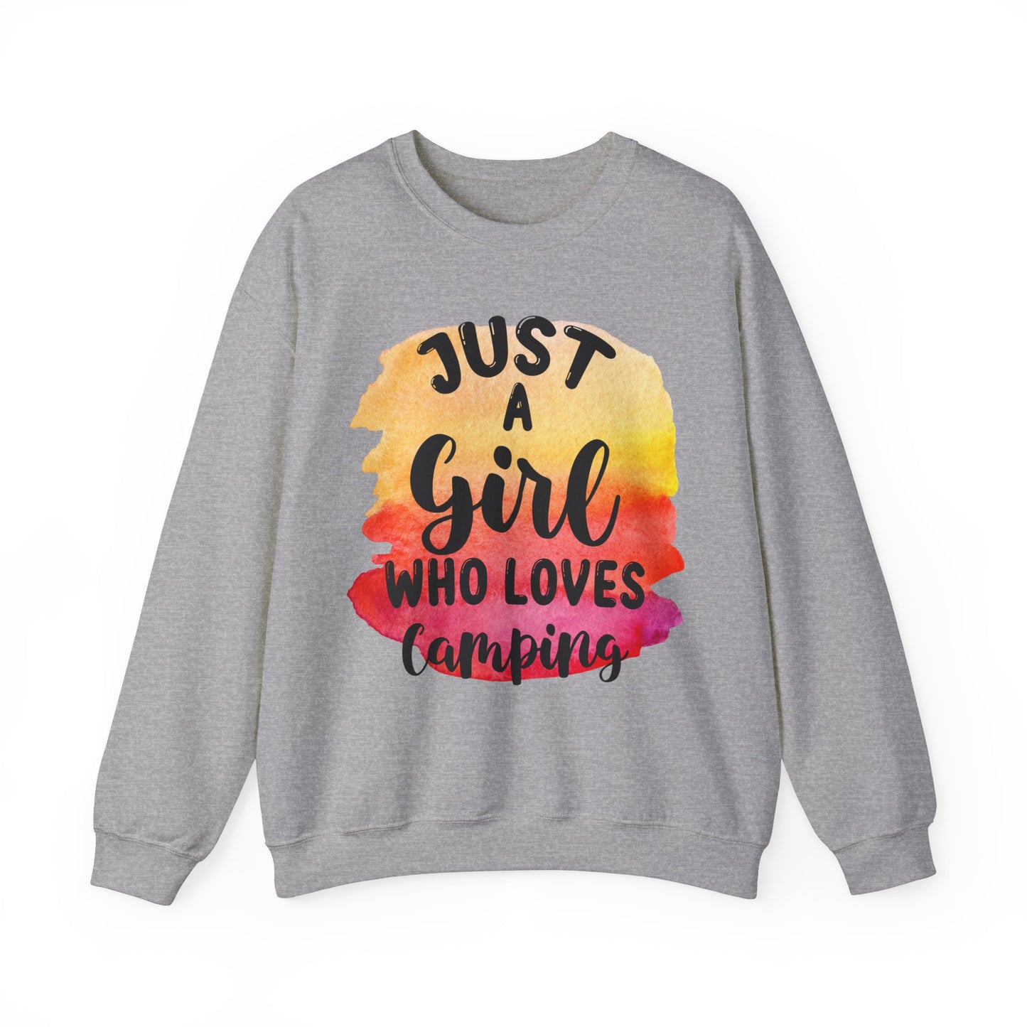 Just a Girl Who Loves Camping 1 - Heavy Blend™ Crewneck Sweatshirt