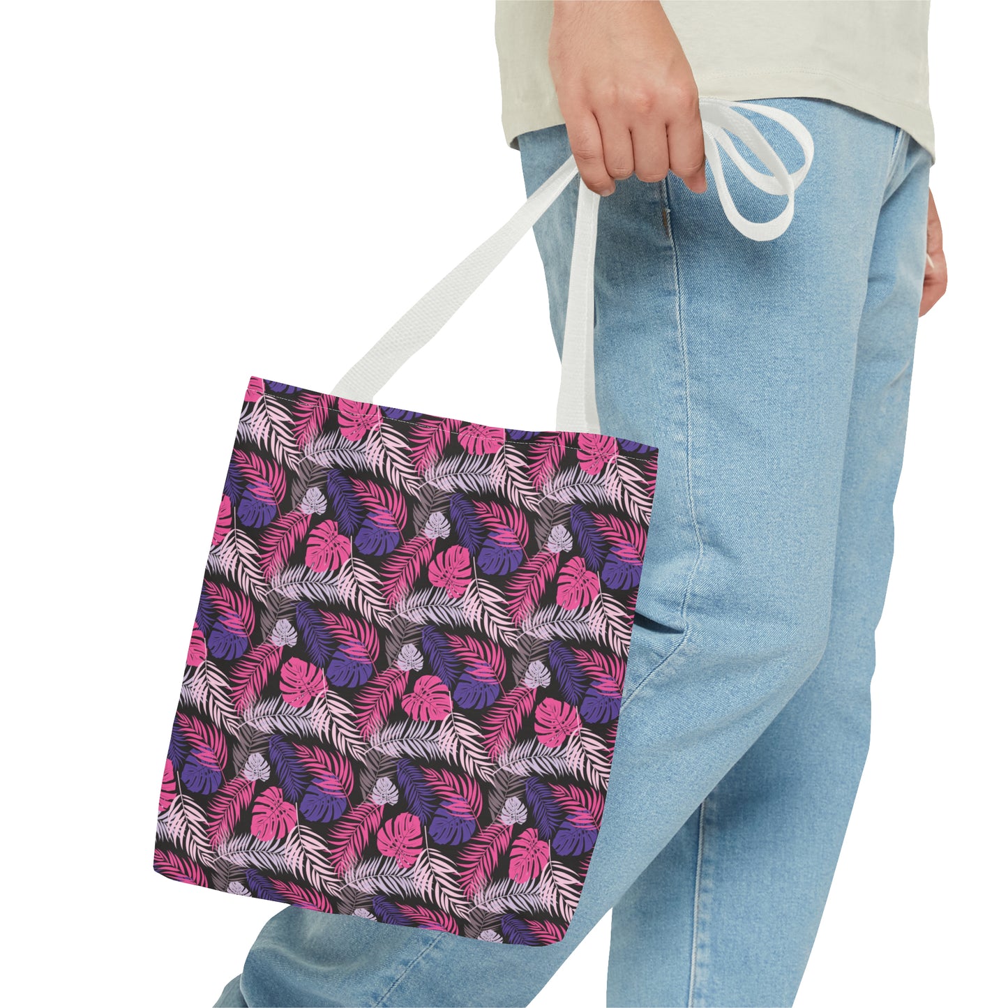 Pink and Purple Palm Leaves - Tote Bag