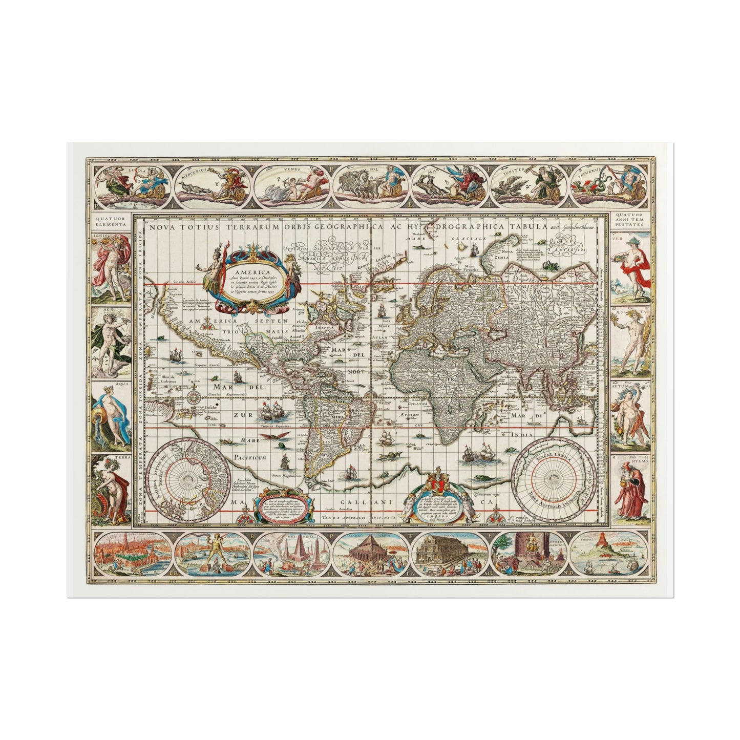 Vintage World Map 5 - Rolled Poster