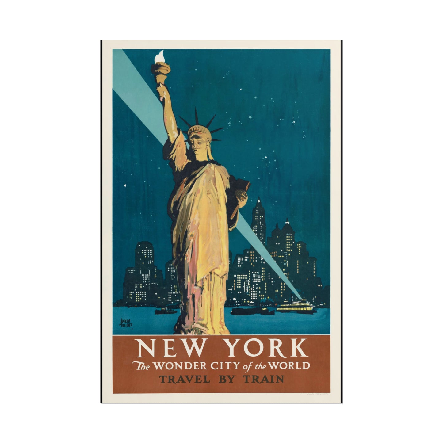 Vintage Travel Poster - New York - Rolled Poster