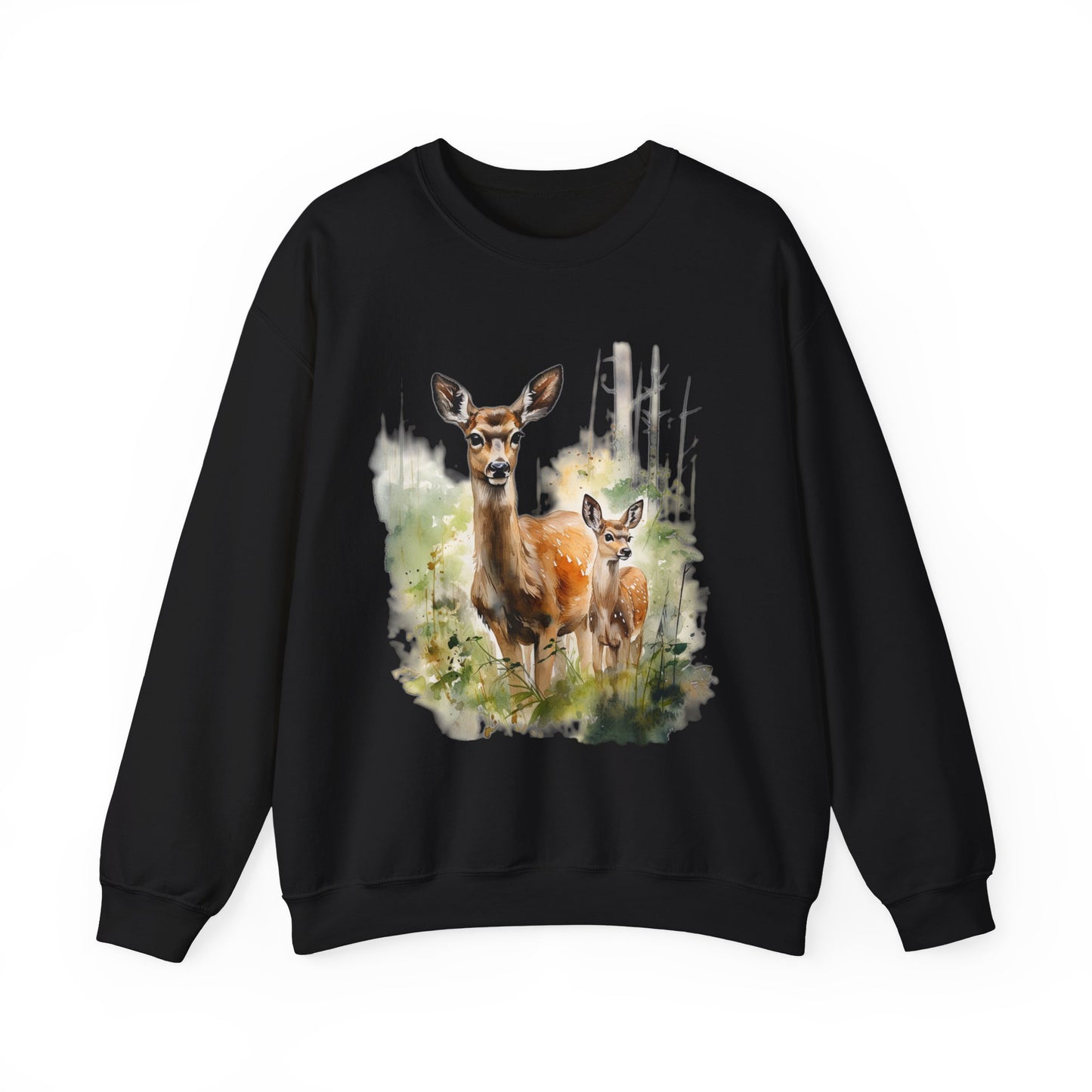 Mother Deer and Fawn - Heavy Blend™ Crewneck Sweatshirt