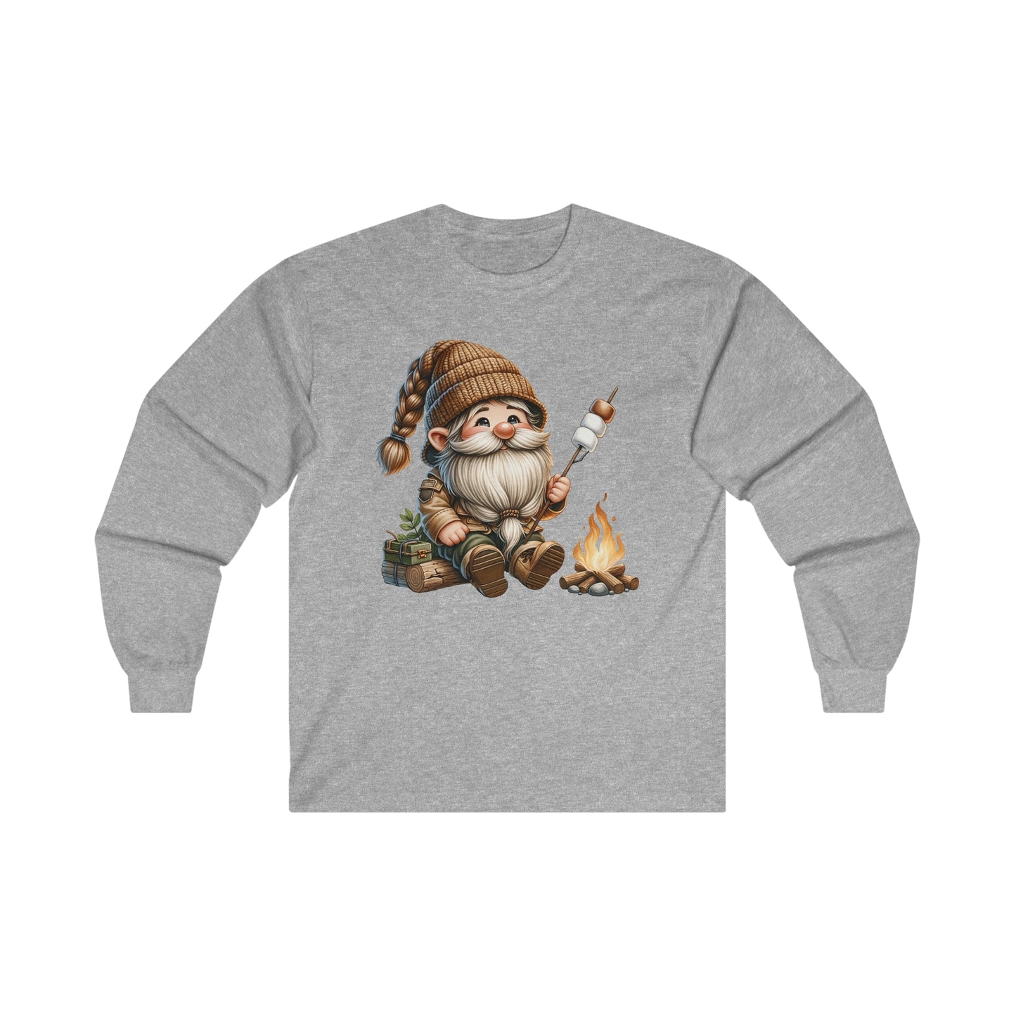 Gnome Roasting Marshmellows - Ultra Cotton Long Sleeve Tee