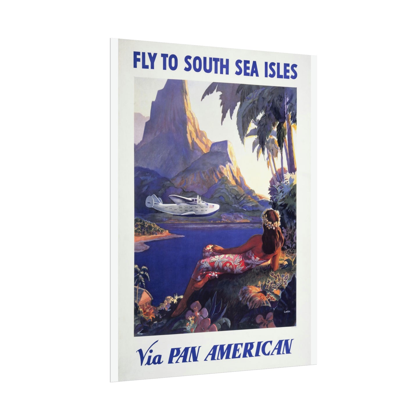 Vintage Travel Poster - South Seas - Rolled Poster