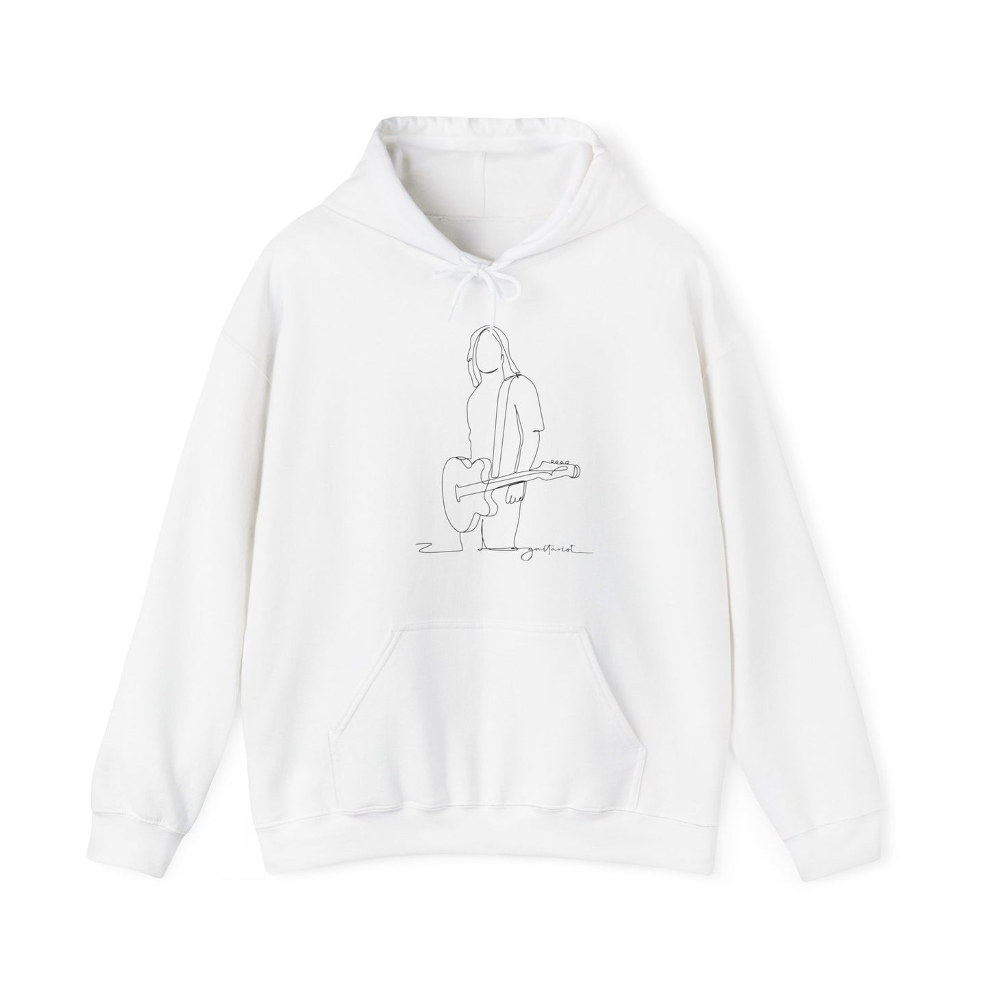 Guitarist Line Drawing - Heavy Blend™ Hooded Sweatshirt