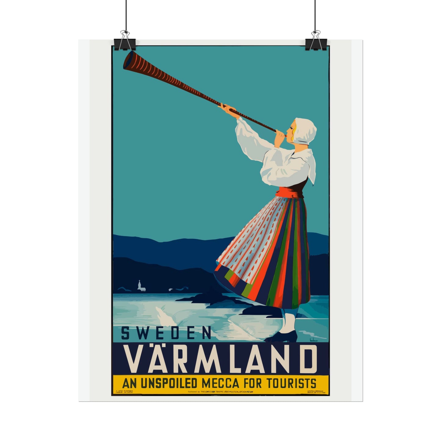 Vintage Travel Poster - Sweden - Rolled Poster