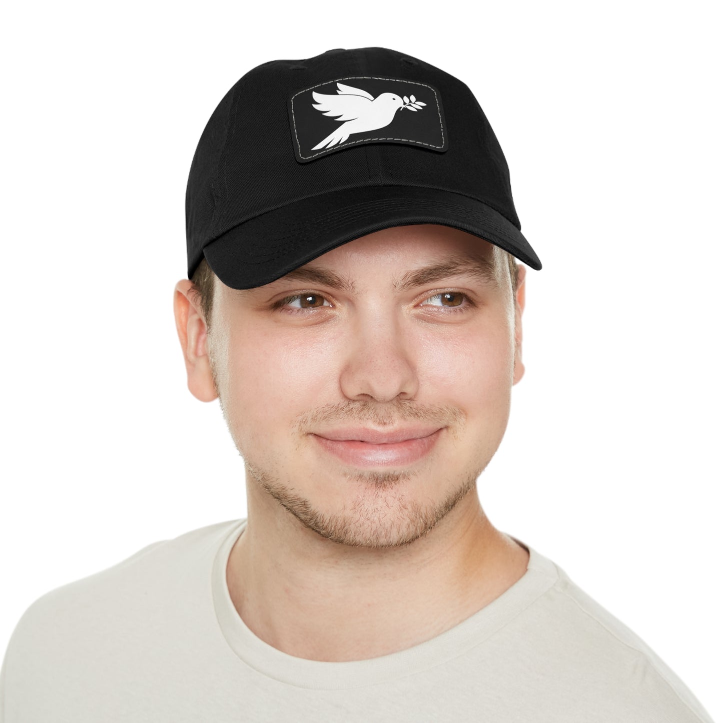 Peace Dove - Hat with Rectangle Leather Patch