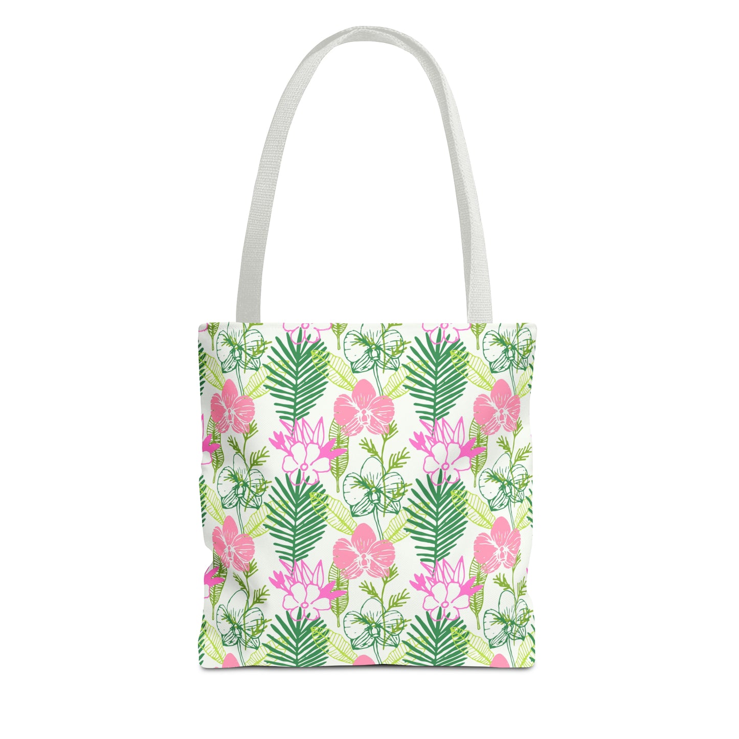 Pink and Green Tropical Print - Tote Bag