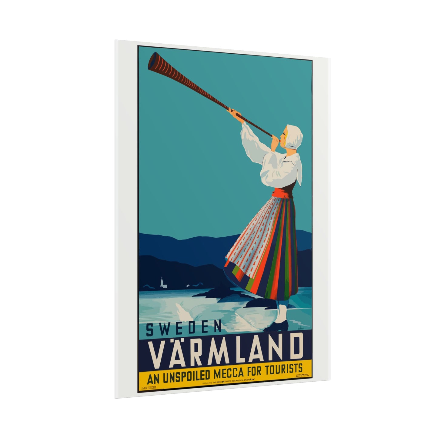 Vintage Travel Poster - Sweden - Rolled Poster