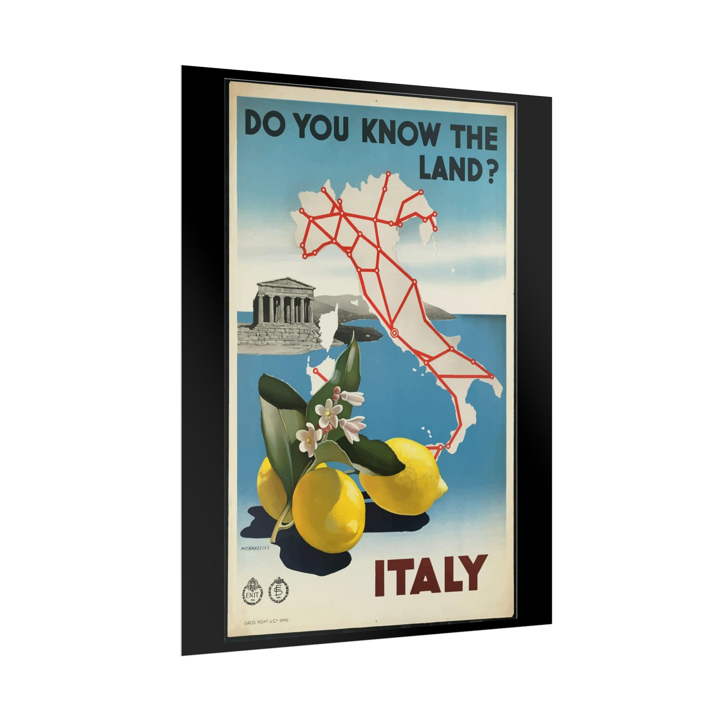 Vintage Travel Poster - Italy - Rolled Poster