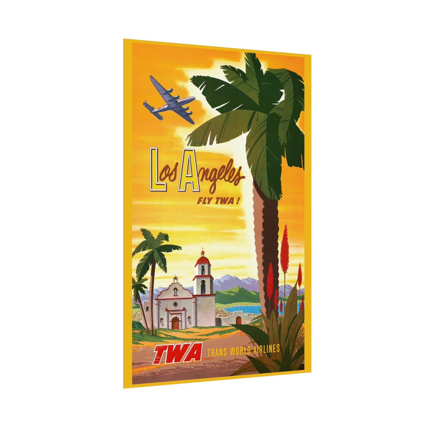 Vintage Travel Poster - Los Angeles - Rolled Poster