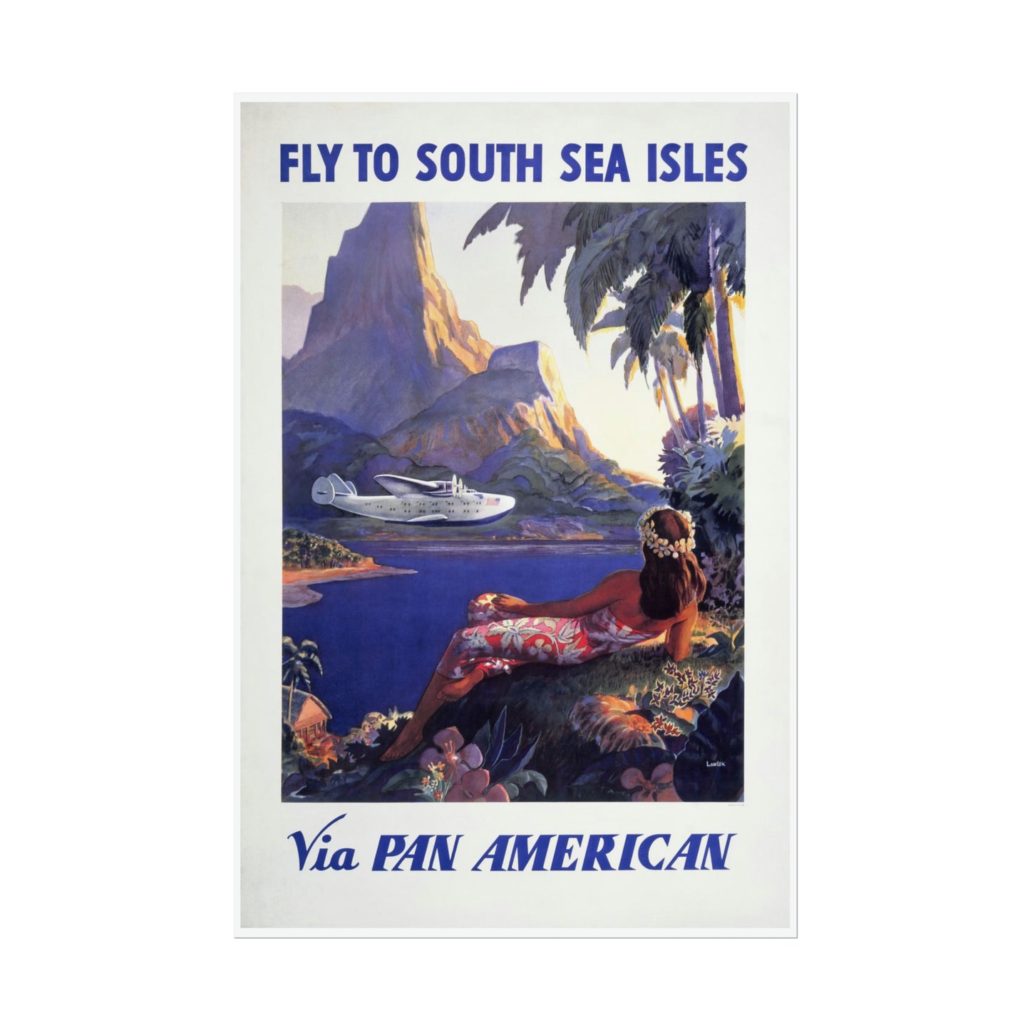 Vintage Travel Poster - South Seas - Rolled Poster