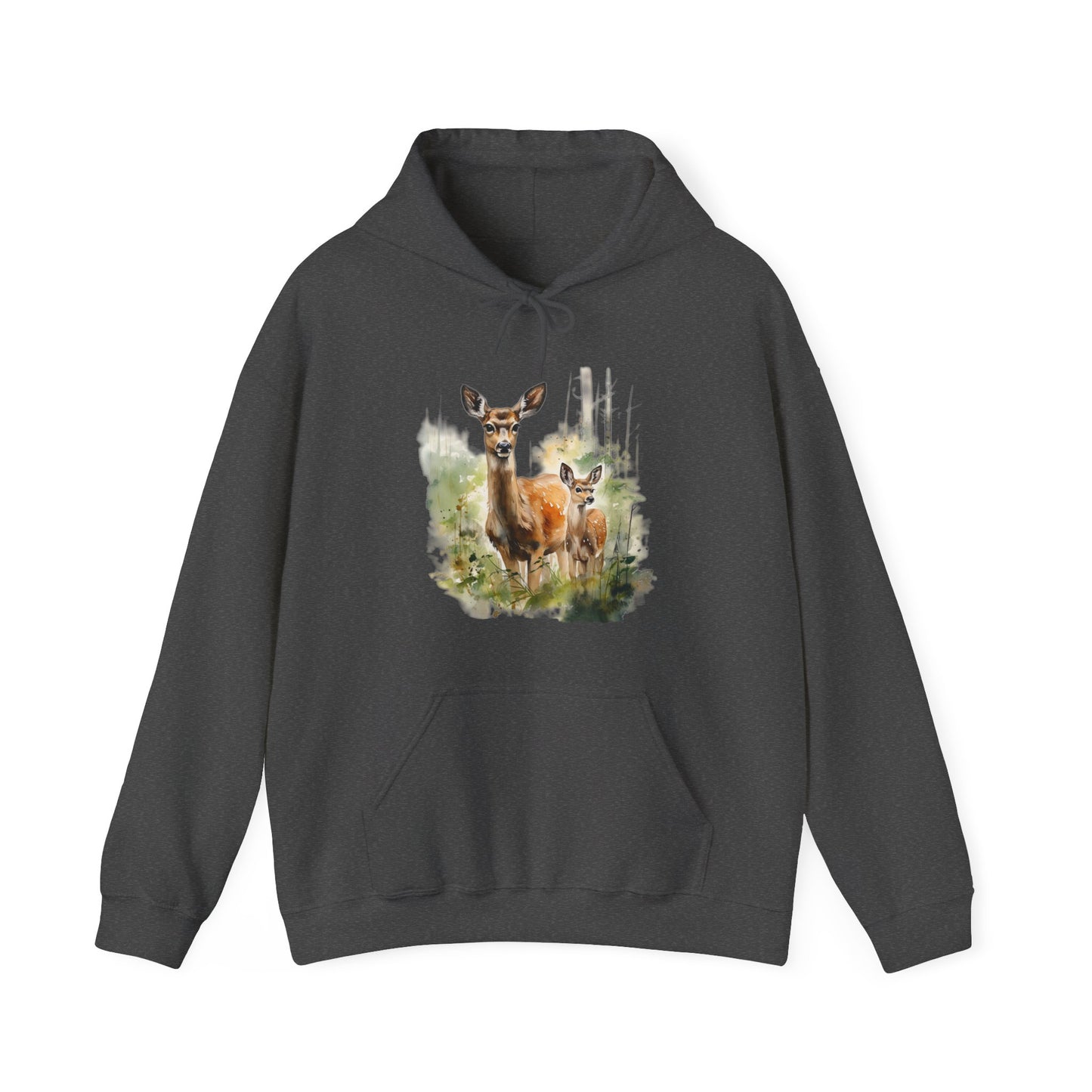 Mother Deer and Fawn - Heavy Blend™ Hooded Sweatshirt