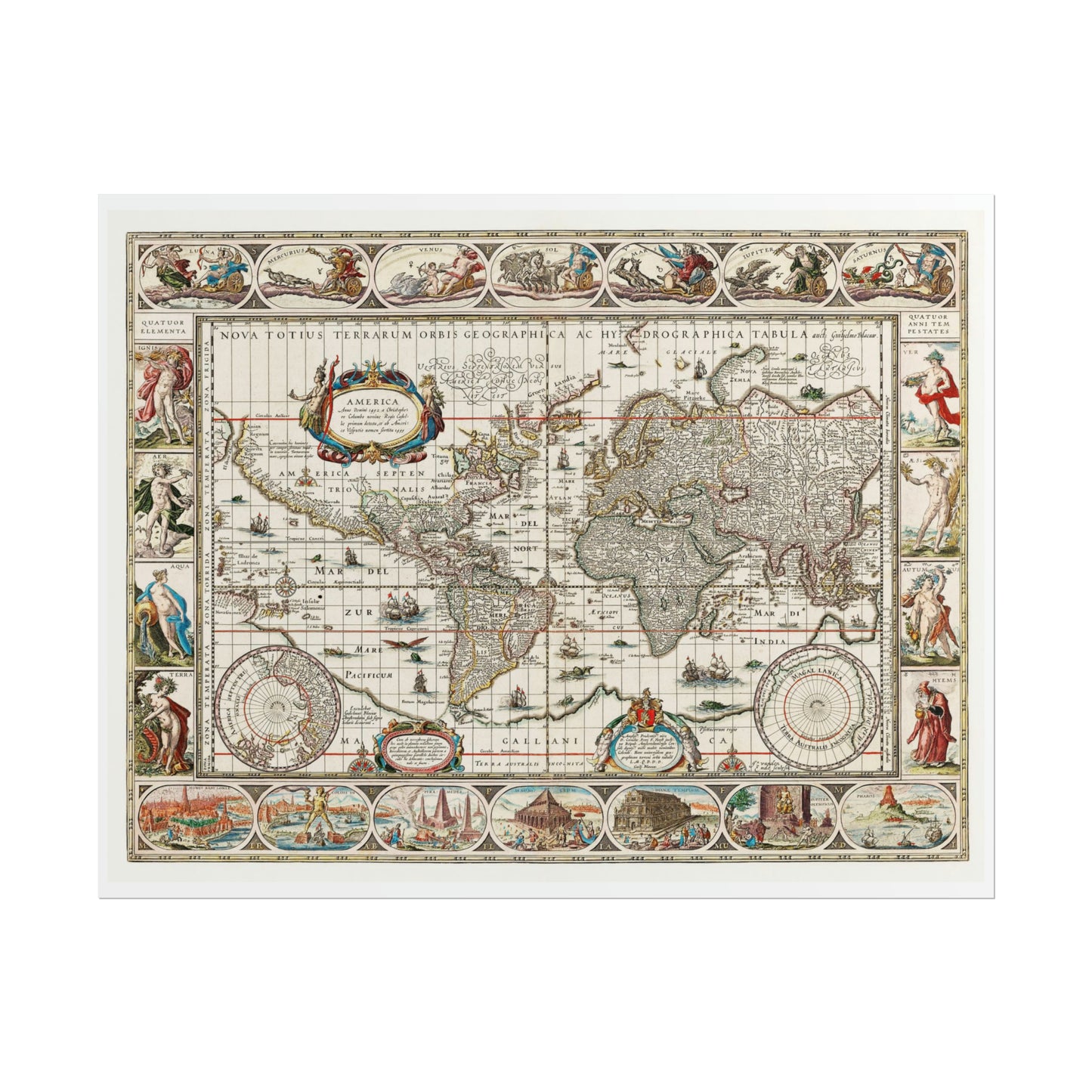 Vintage World Map 5 - Rolled Poster