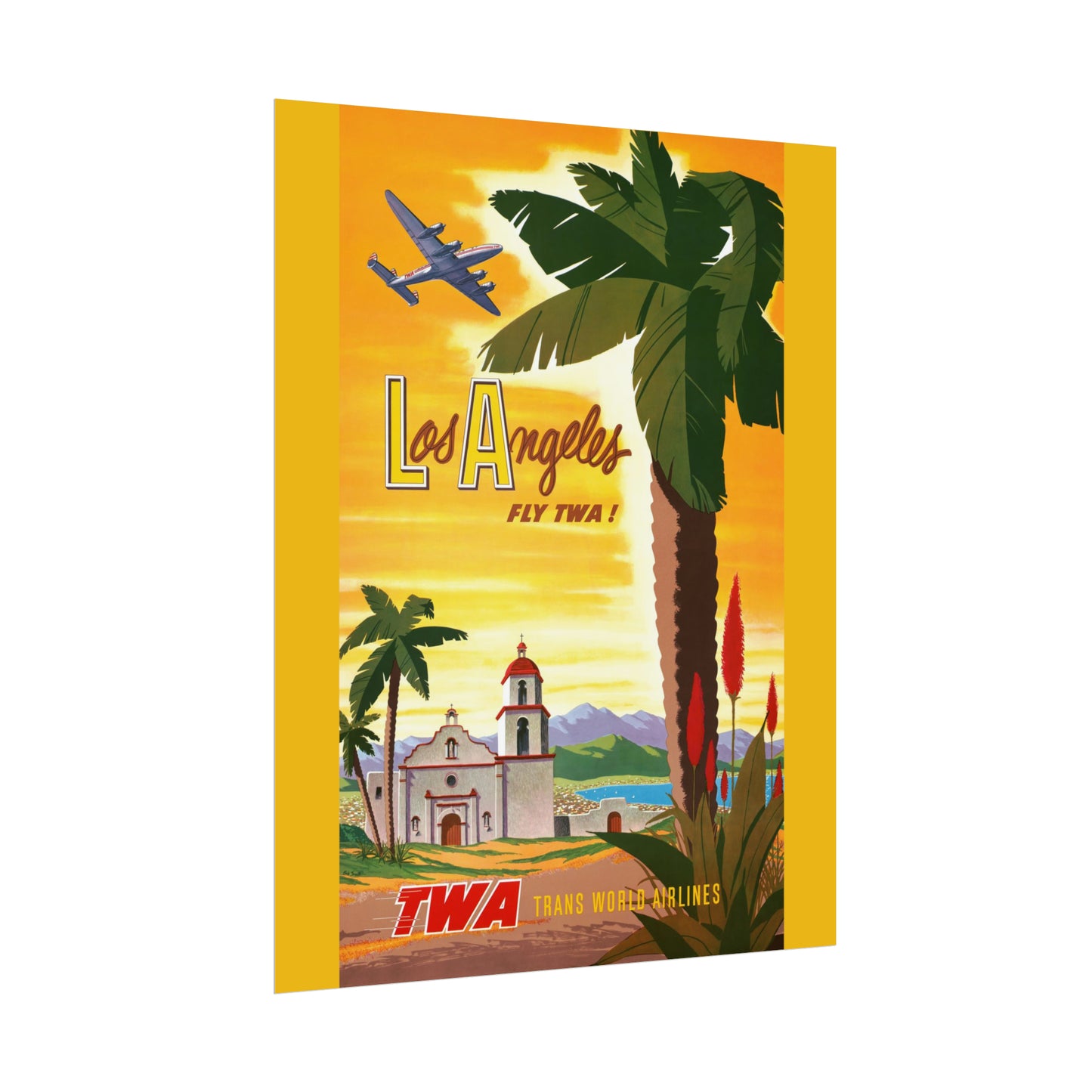 Vintage Travel Poster - Los Angeles - Rolled Poster