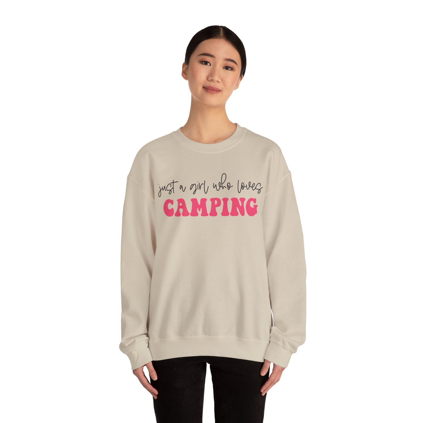 Just a Girl Who Loves Camping 2 - Heavy Blend™ Crewneck Sweatshirt