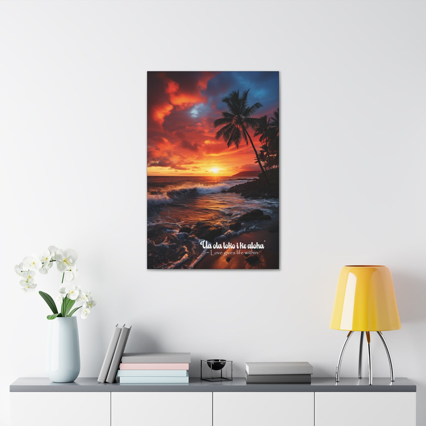 Hawaiian Sunset, Love Gives Life Within - Canvas Gallery Wraps