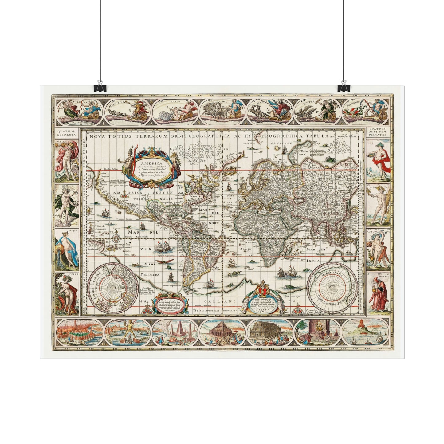 Vintage World Map 5 - Rolled Poster