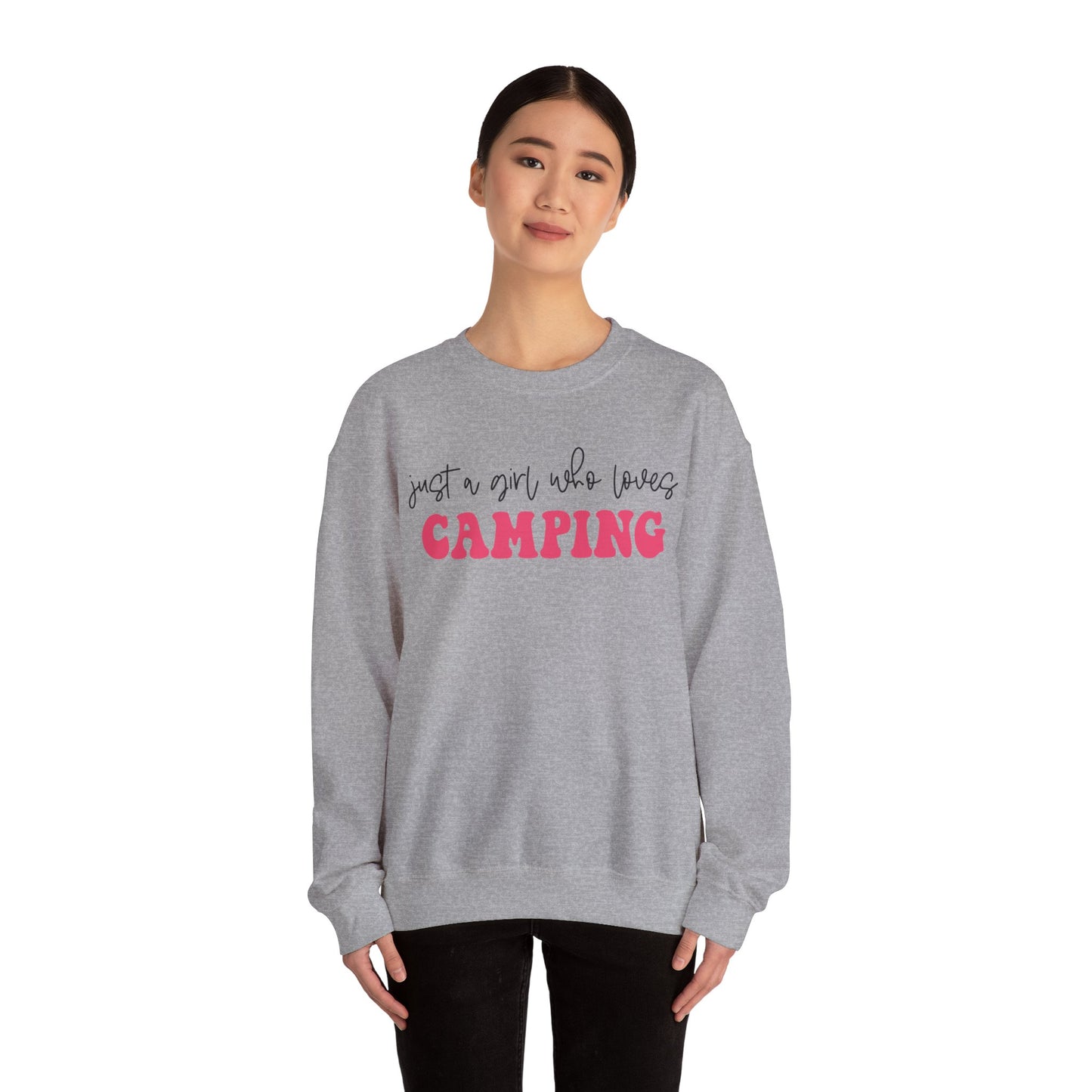 Just a Girl Who Loves Camping 2 - Heavy Blend™ Crewneck Sweatshirt