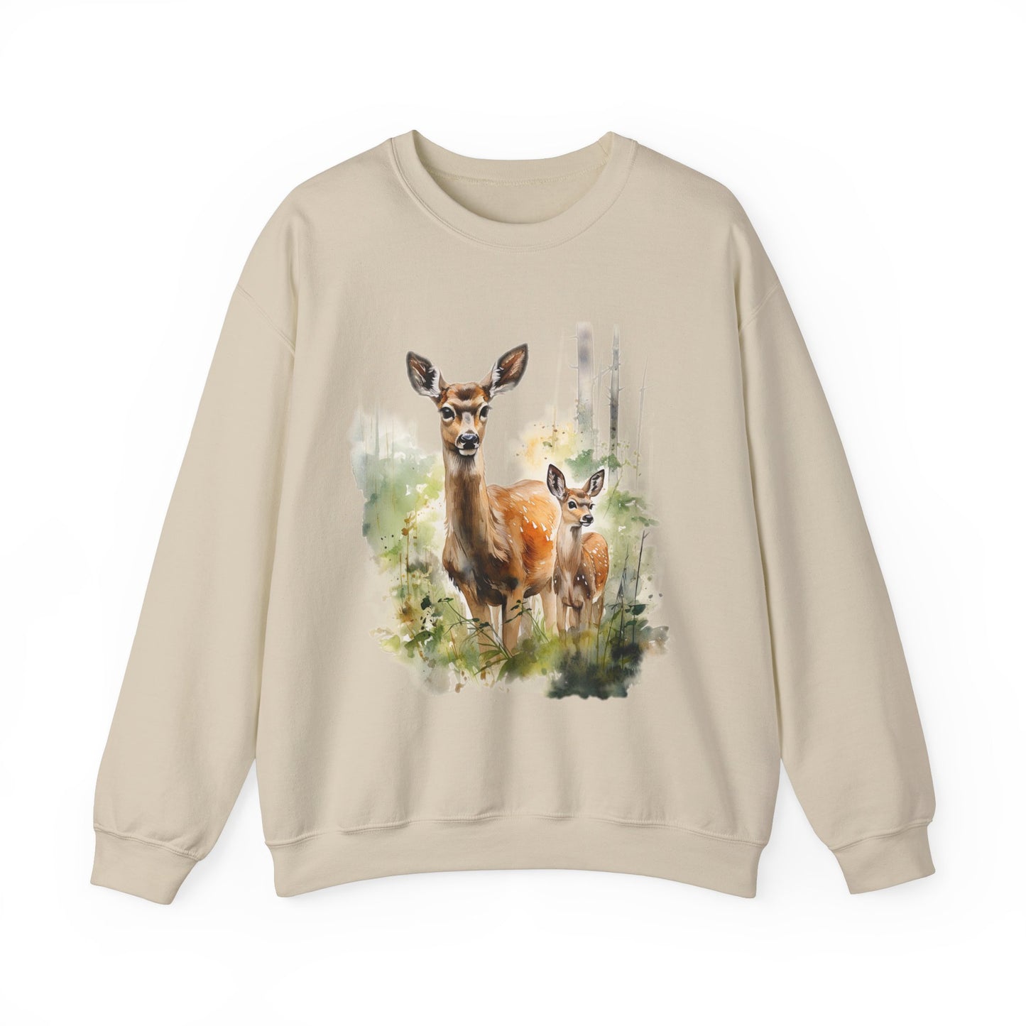 Mother Deer and Fawn - Heavy Blend™ Crewneck Sweatshirt