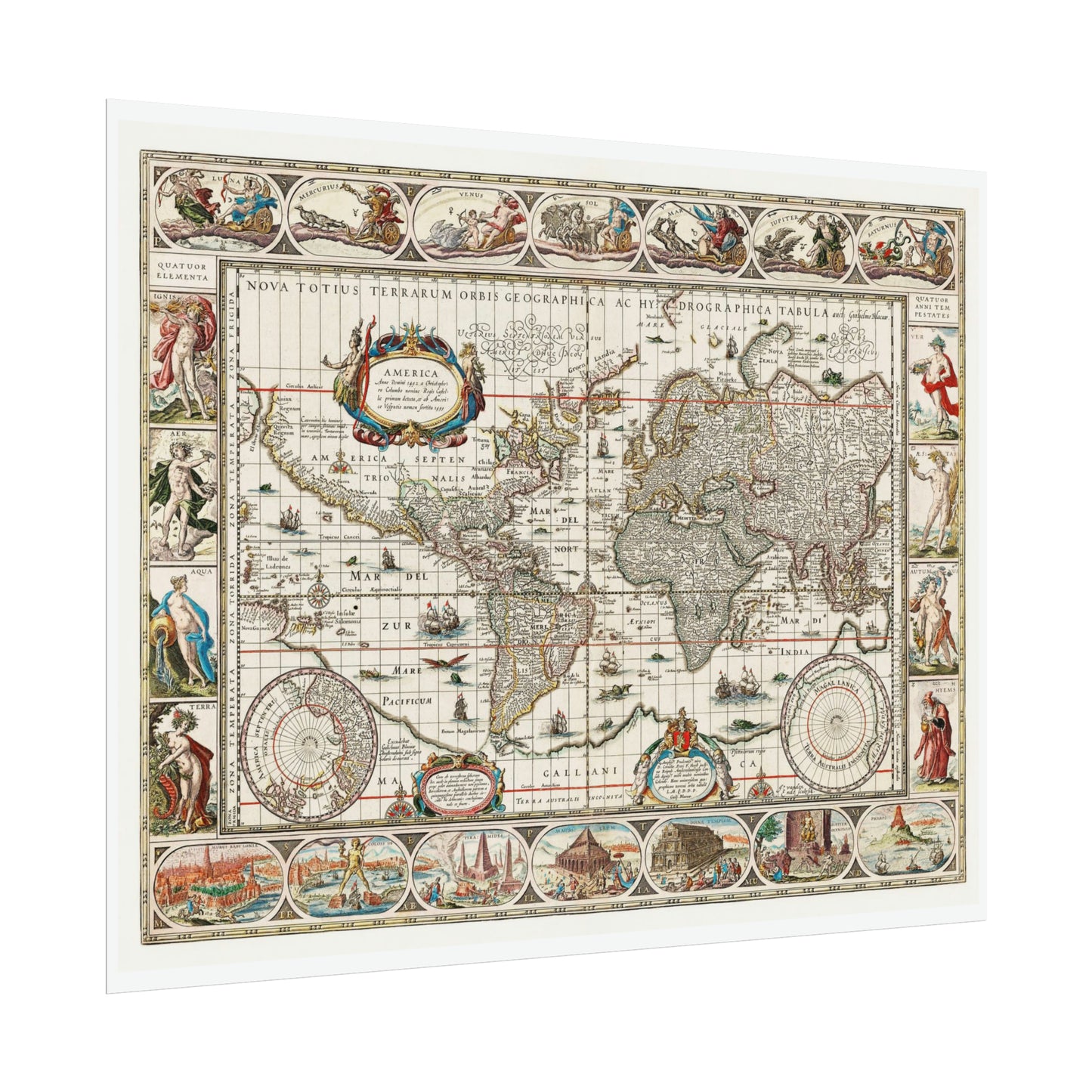 Vintage World Map 5 - Rolled Poster