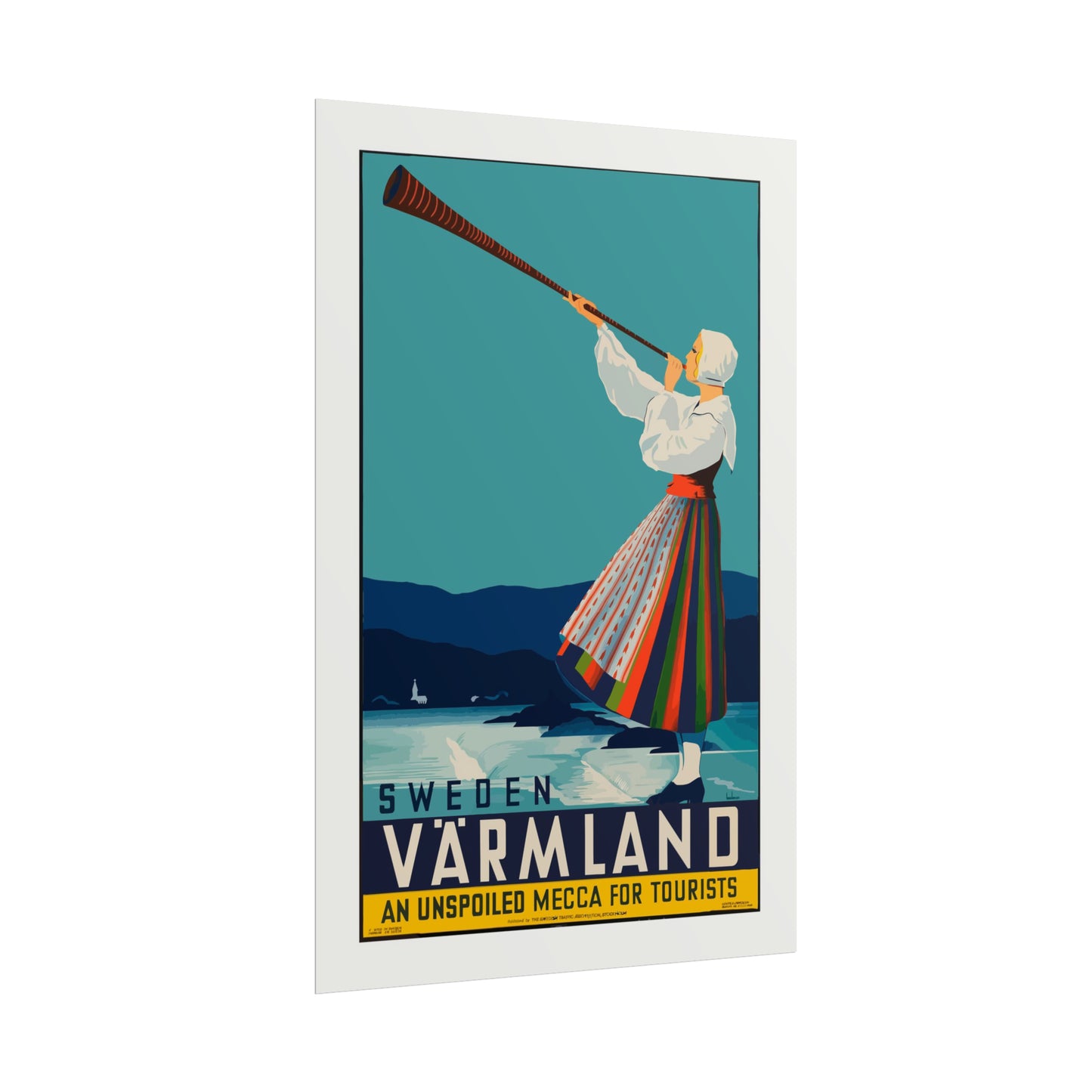 Vintage Travel Poster - Sweden - Rolled Poster