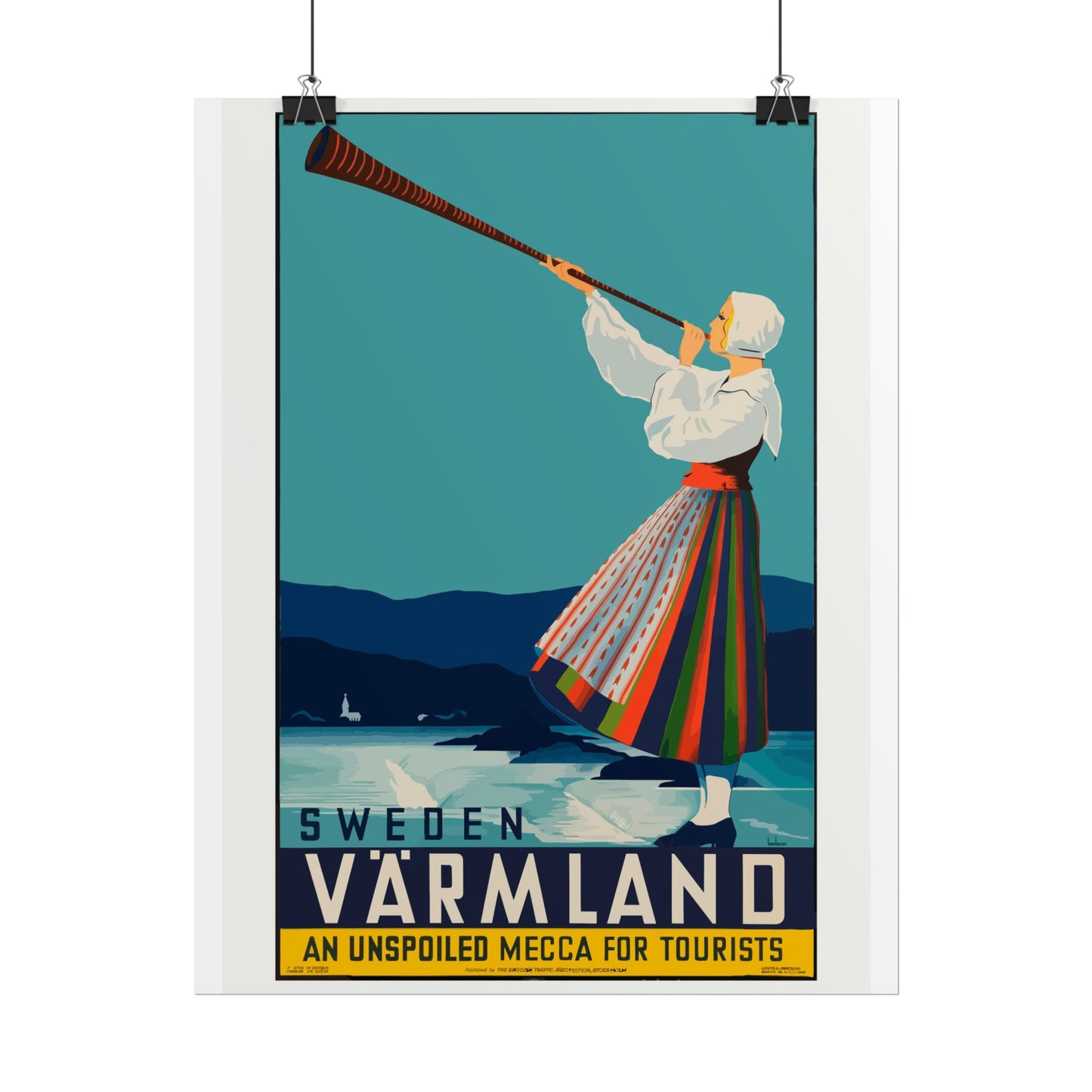 Vintage Travel Poster - Sweden - Rolled Poster