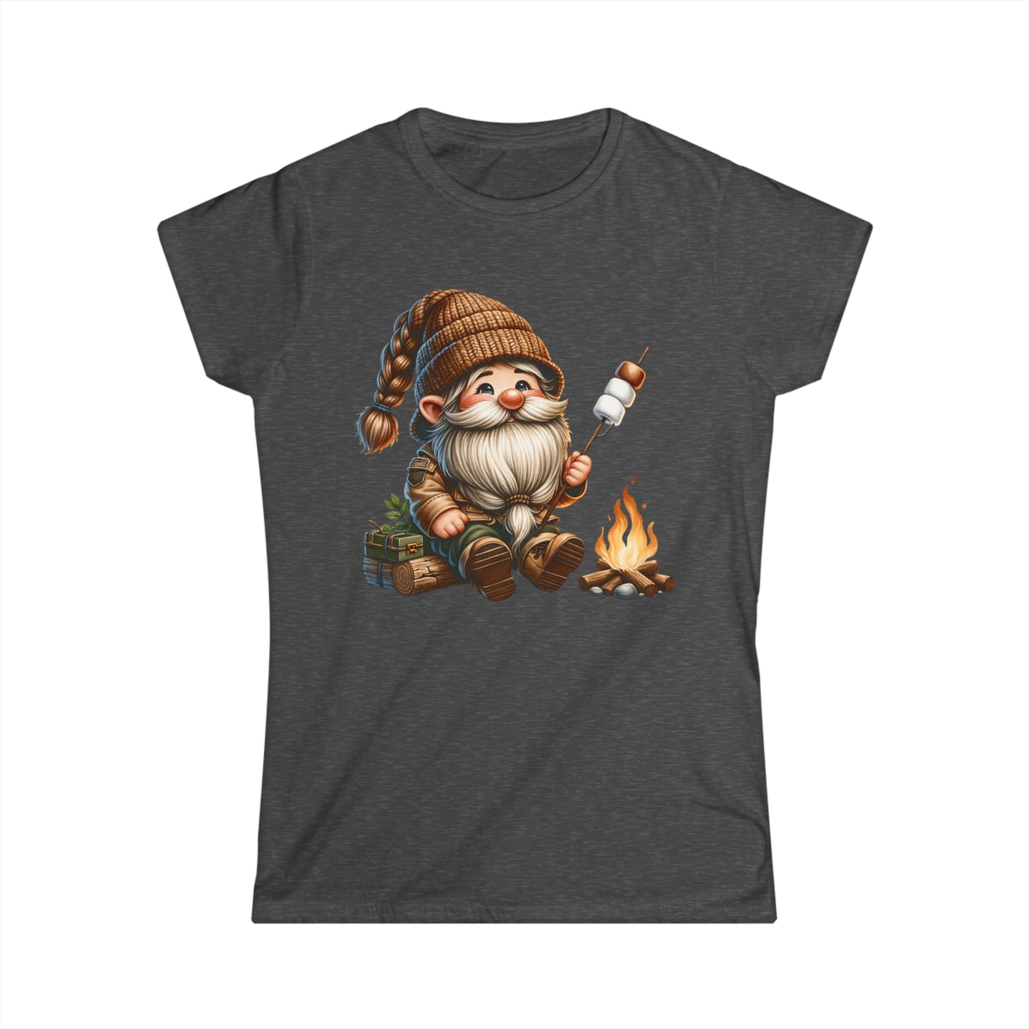 Gnome Roasting Marshmellows - Junior Fit Softstyle Tee