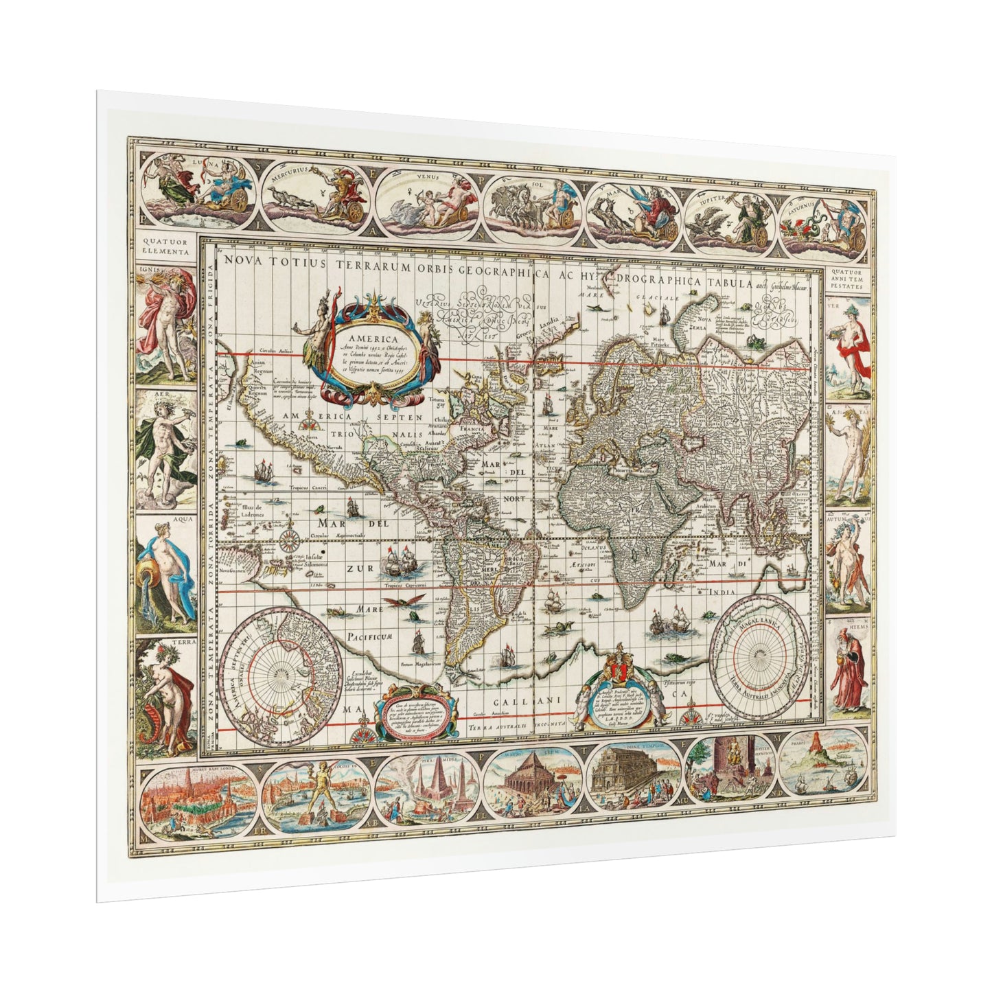 Vintage World Map 5 - Rolled Poster