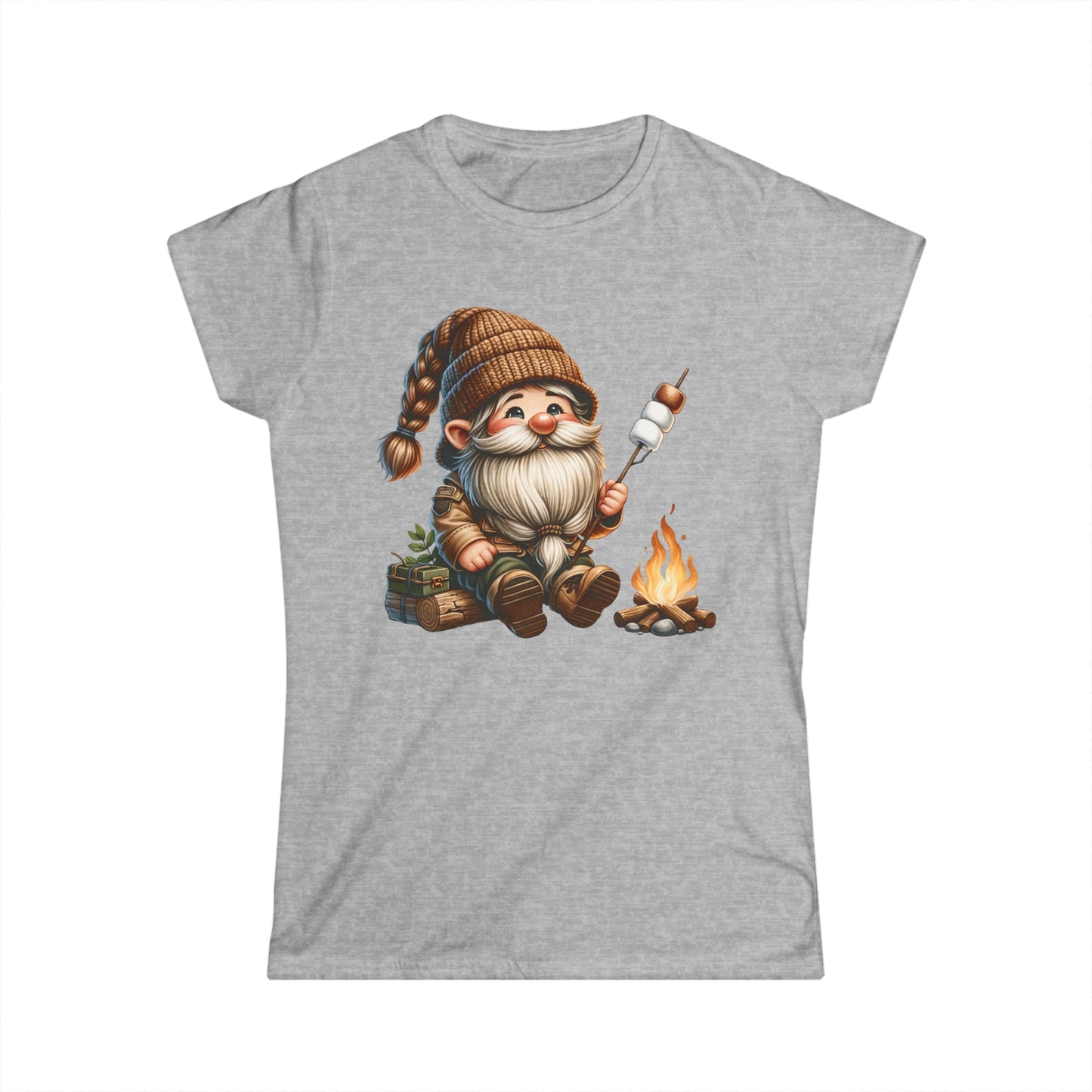 Gnome Roasting Marshmellows - Junior Fit Softstyle Tee