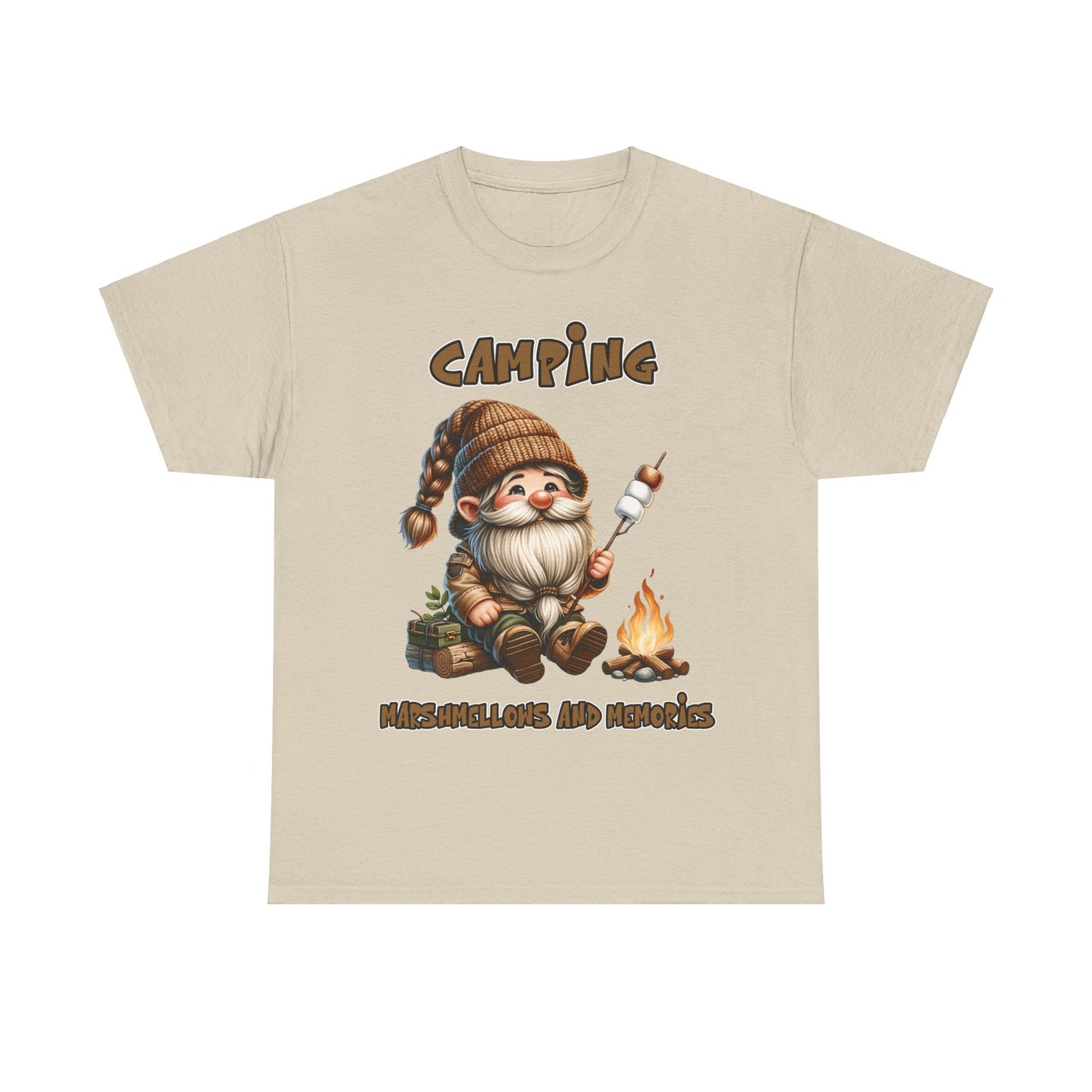 Camping Gnome, Marshmellows and Memories - Heavy Cotton Tee