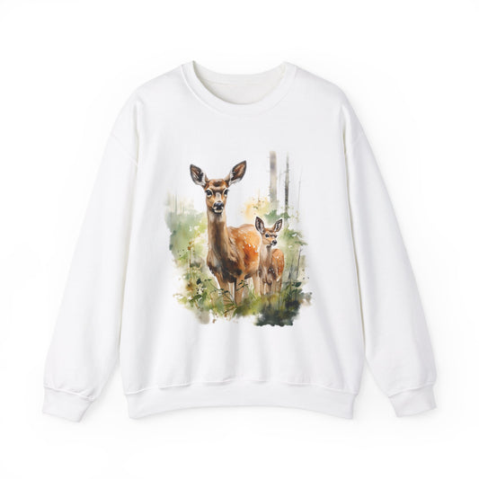 Mother Deer and Fawn - Heavy Blend™ Crewneck Sweatshirt