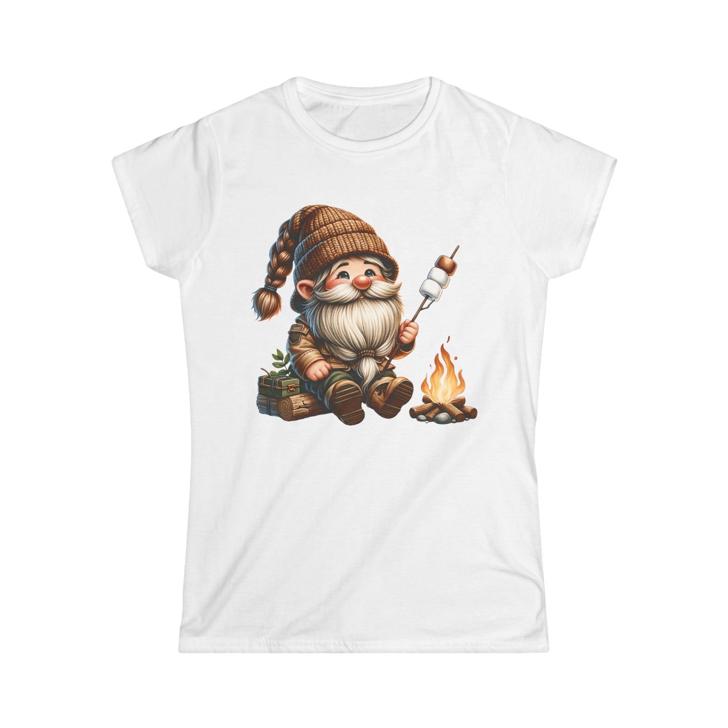 Gnome Roasting Marshmellows - Junior Fit Softstyle Tee