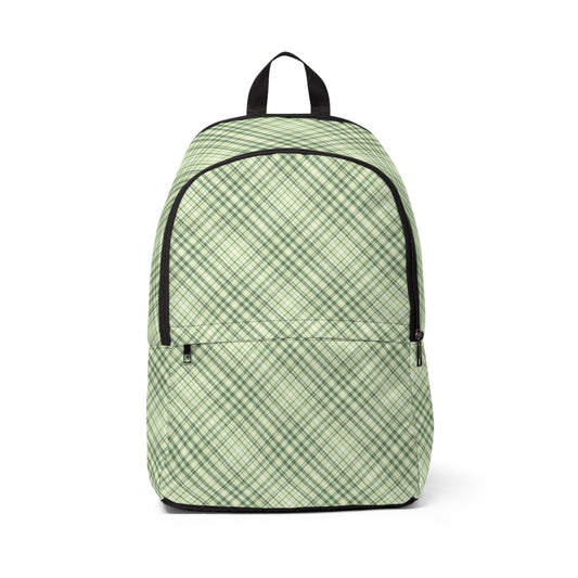 Green Plaid- Fabric Backpack