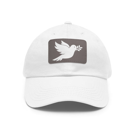 Peace Dove - Hat with Rectangle Leather Patch