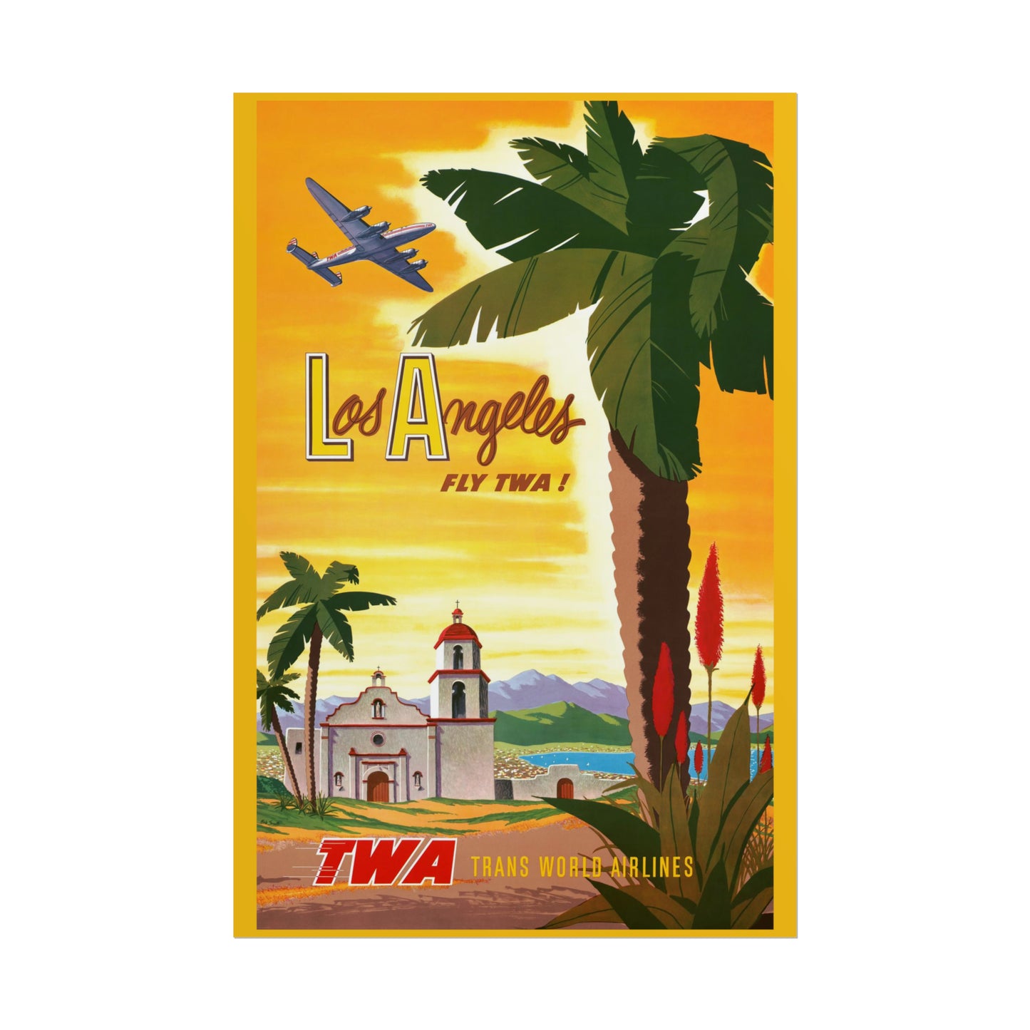 Vintage Travel Poster - Los Angeles - Rolled Poster