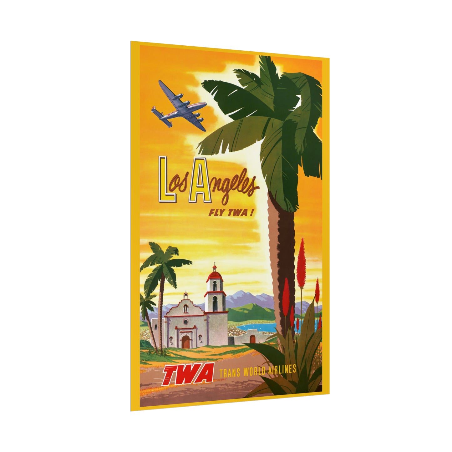 Vintage Travel Poster - Los Angeles - Rolled Poster