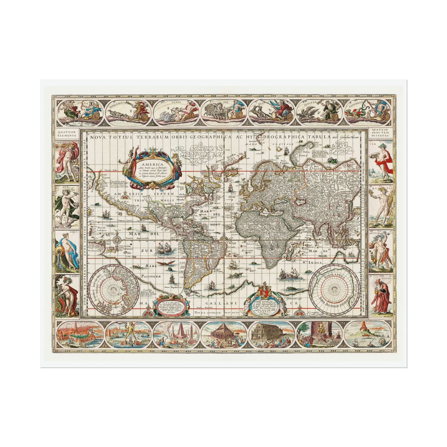 Vintage World Map 5 - Rolled Poster