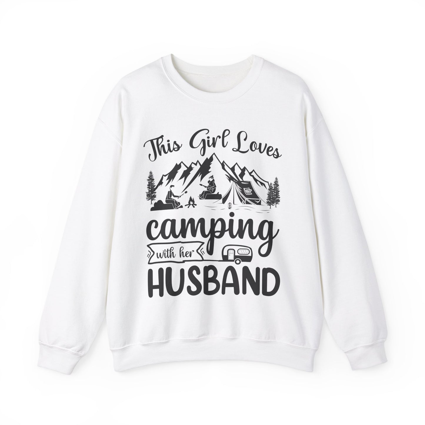 This Girls Loves Camping with Her Husband - Heavy Blend™ Crewneck Sweatshirt